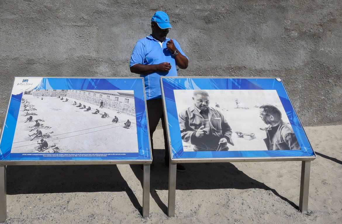 Fotografias de Nelson Mandela, Robben Island, África do Sul
