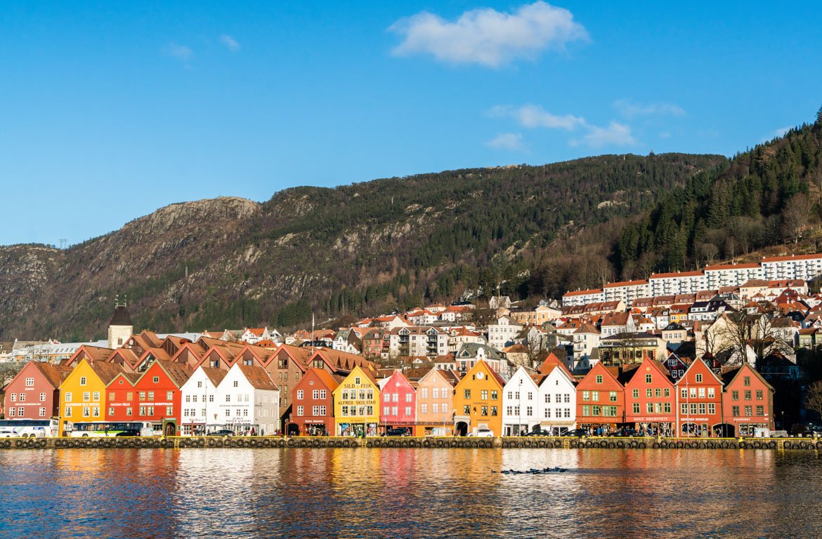 Prédios de Bergen, na Noruega