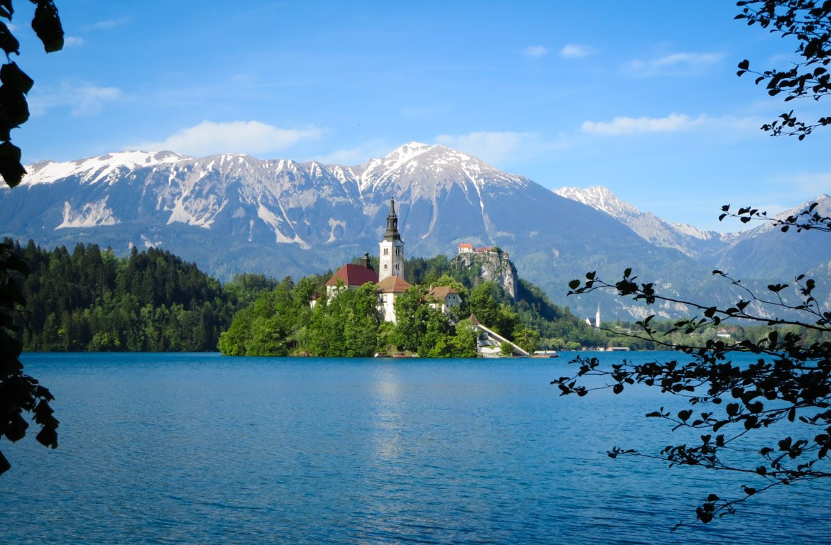 Lago Bled, Alpes Julianos, na Eslovénia