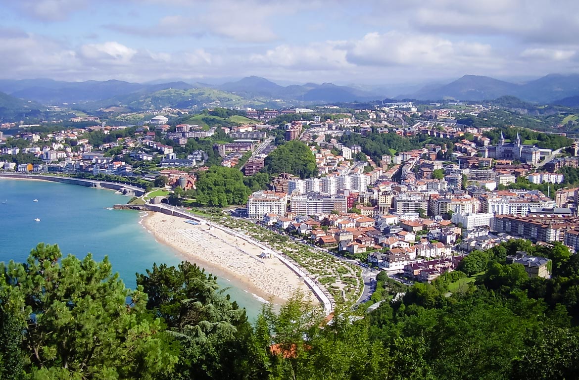 Vista do Monte Igueldo, San Sebastián, em Espanha