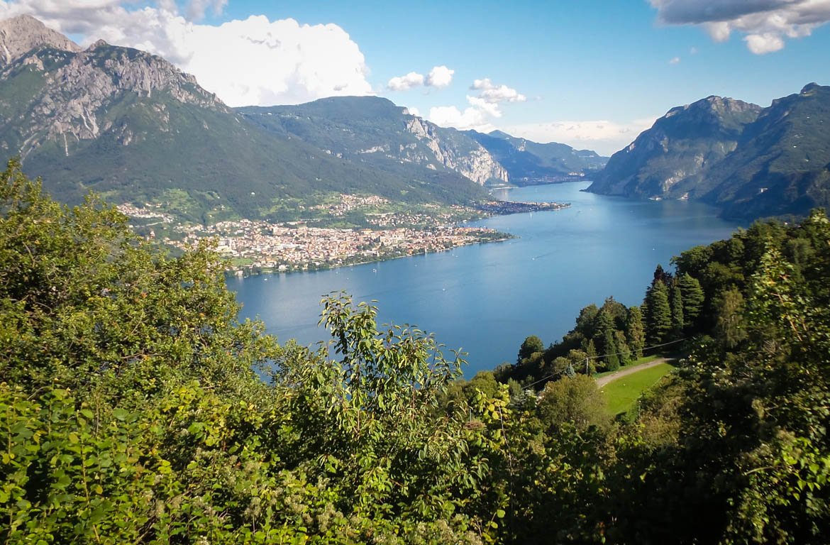 Vista aérea do Lago Como, Lombardia, Itália