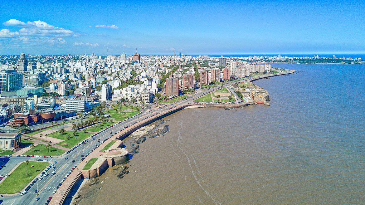 Vista aérea de Montevideu, Uruguai