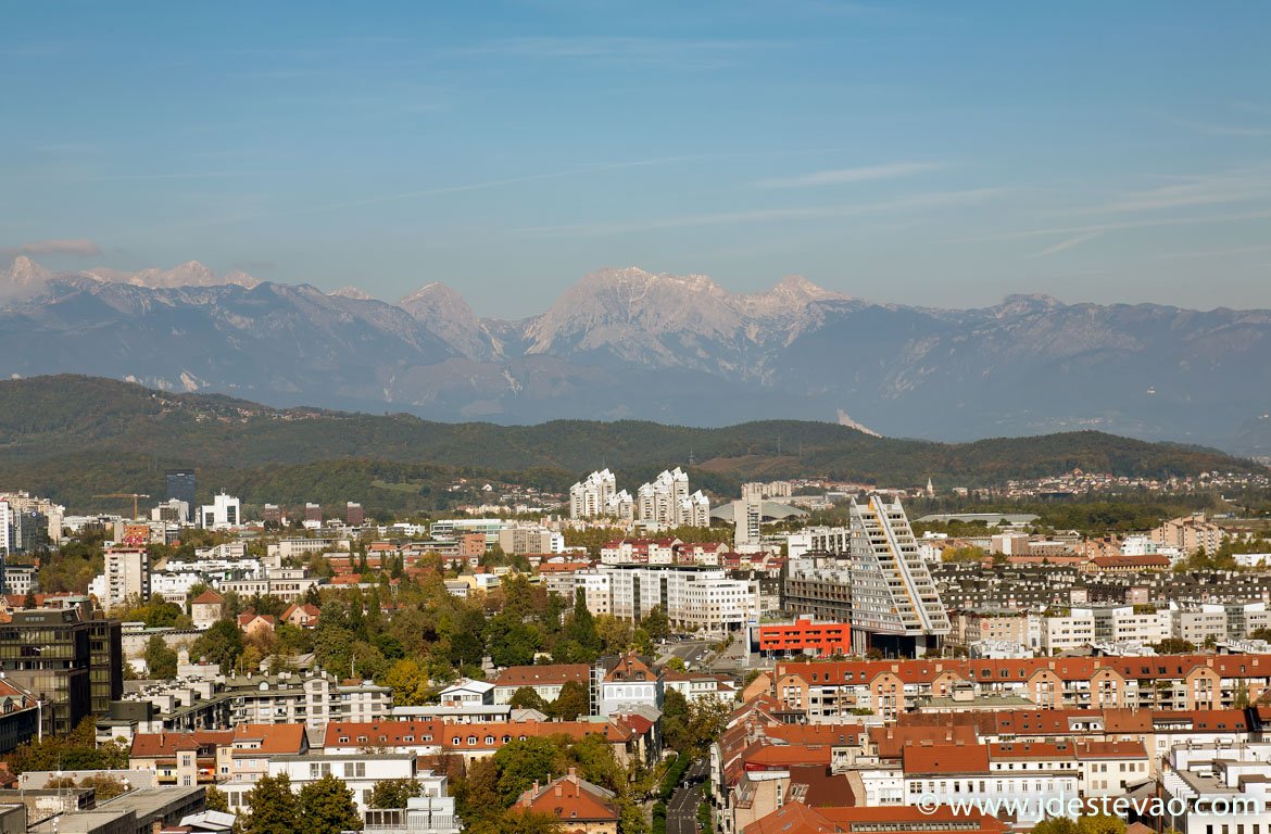Vista aérea de Ljubljana, Eslovénia