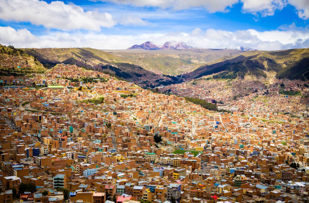 Vista aérea de La Paz, Bolívia