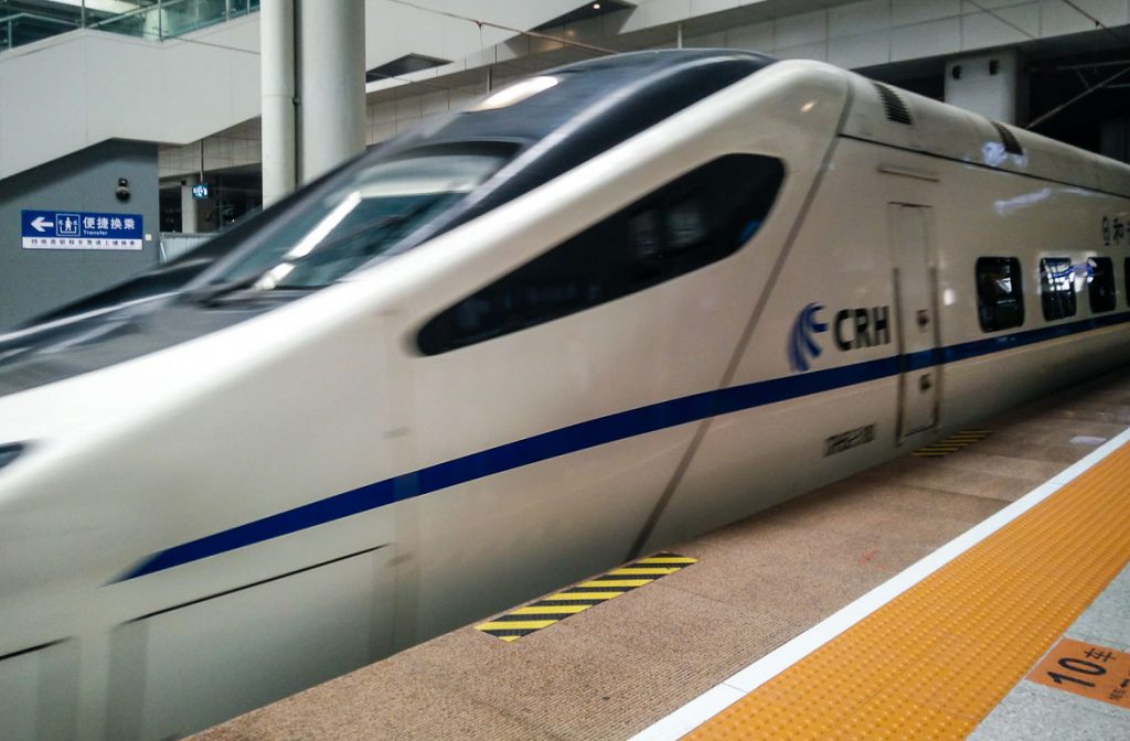 Comboio de alta velocidade na China.