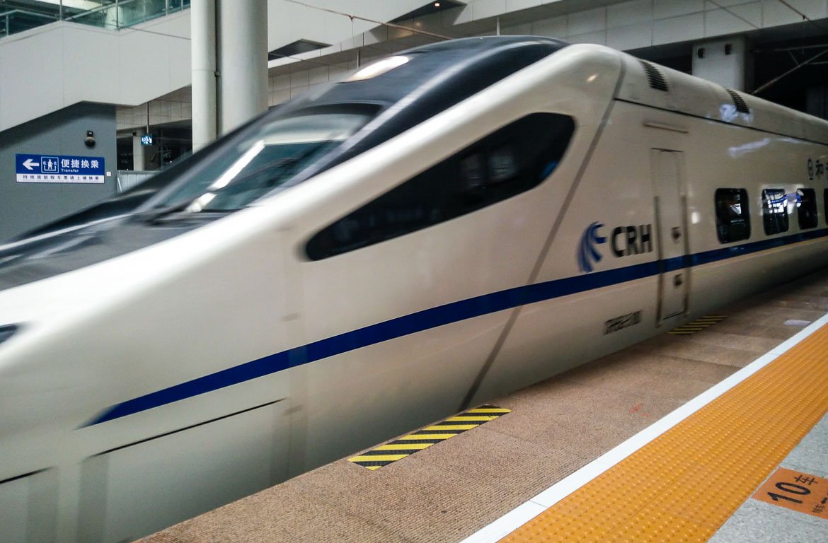 Comboio de alta velocidade na China. 