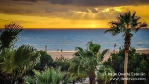 Pôr-do-sol na Praia de Quarteira