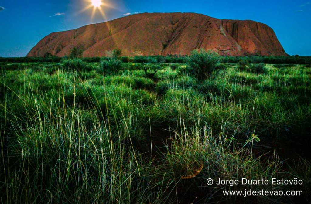 Nascer do sol no Uluru, Red Desert, Austrália