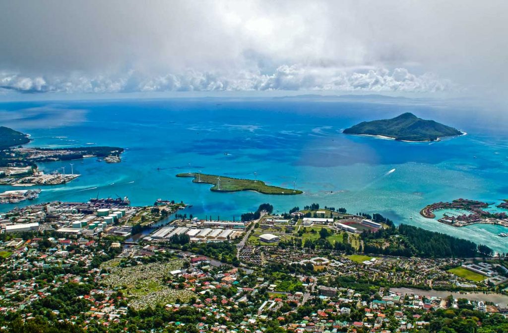 Vista aérea, Victoria, Seychelles, África