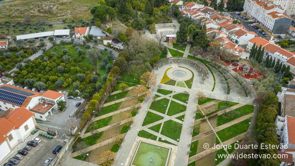 Parque da cidade, visto do ar, em Castelo Branco